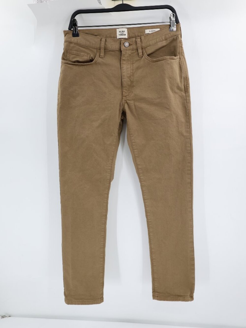 Flint and Tinder Pants Mens 30 Flat Front Slim Fit Straight Leg Brown huckberry